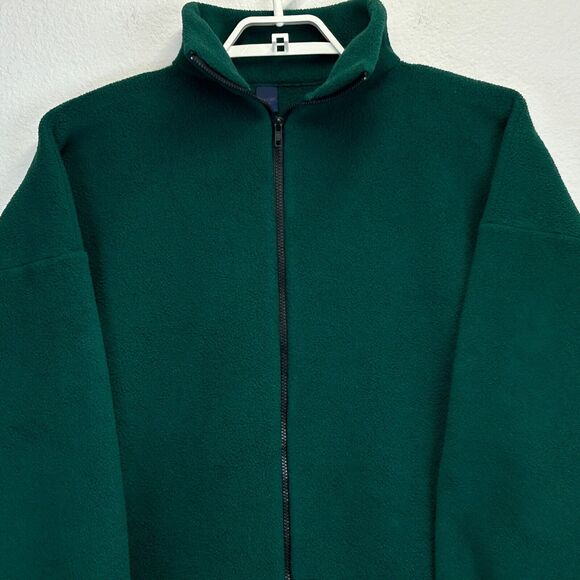 Vintage Lands End Fleece Pajamas Unisex OSFA Green One Piece Sleep Sack USA Made - Picture 6 of 10